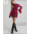 VESTIDO BURGUNDY BLOOM FETICHE SUANCES