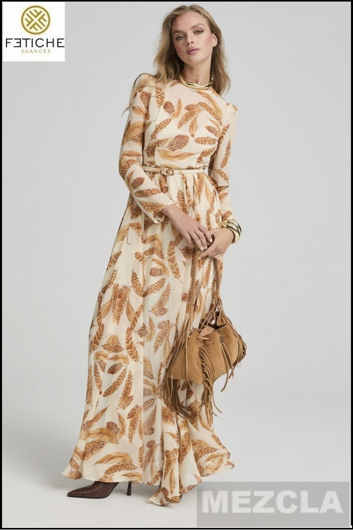 VESTIDO PLUMAS MAXI FETICHE SUANCES