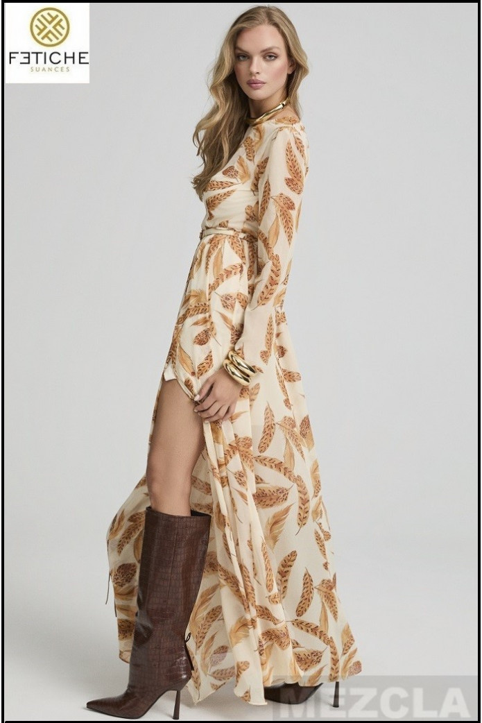 VESTIDO PLUMAS MAXI FETICHE SUANCES