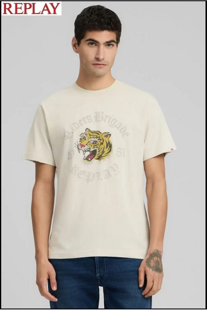 CAMISETA CON TIGRE ESTAMPADO REPLAY
