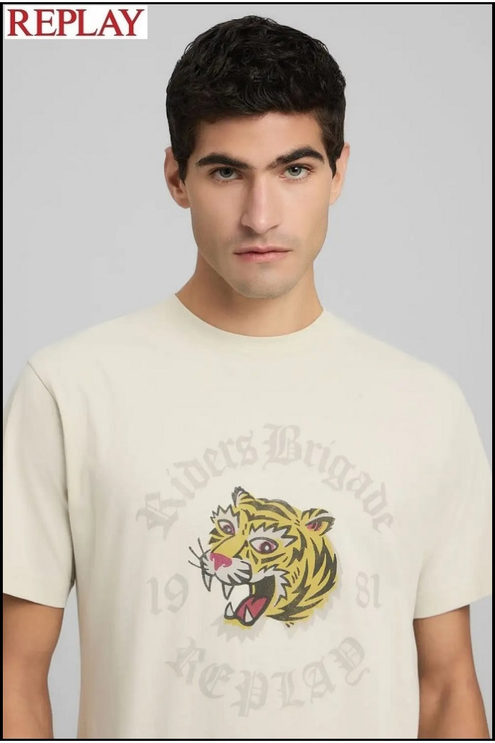 CAMISETA CON TIGRE ESTAMPADO REPLAY