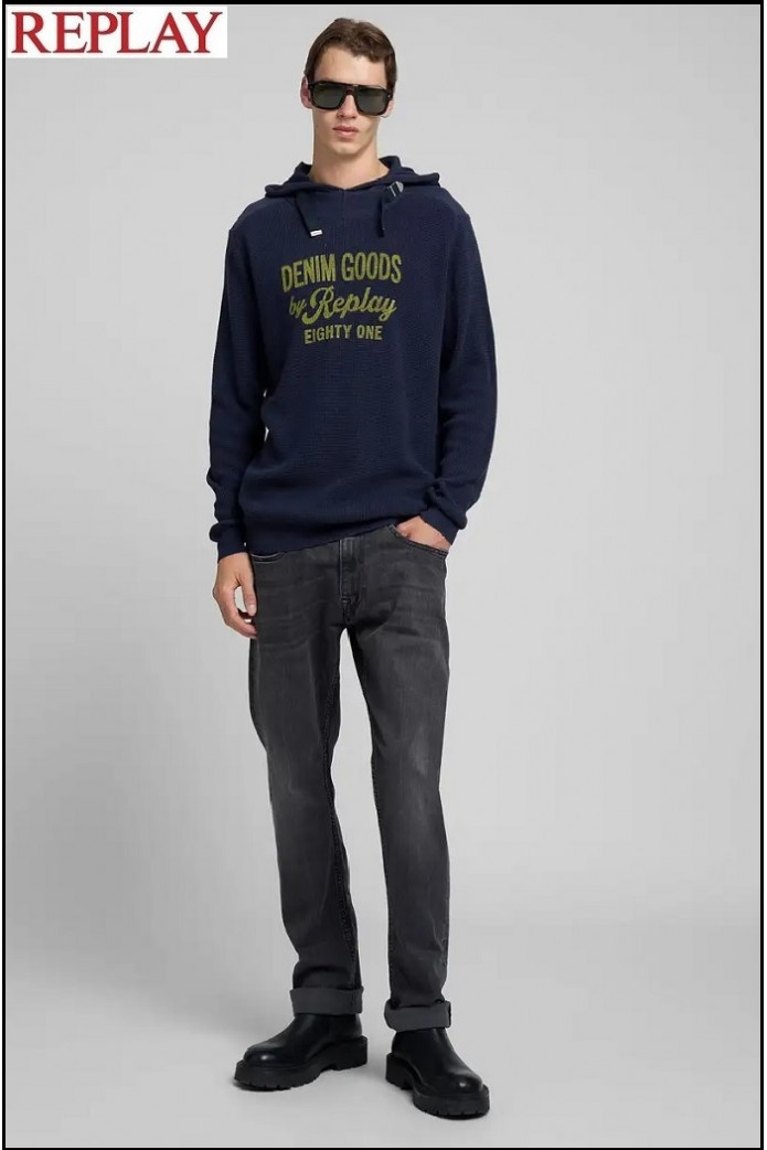 JERSEY CON CAPUCHA Y ESTAMPADO REPLAY