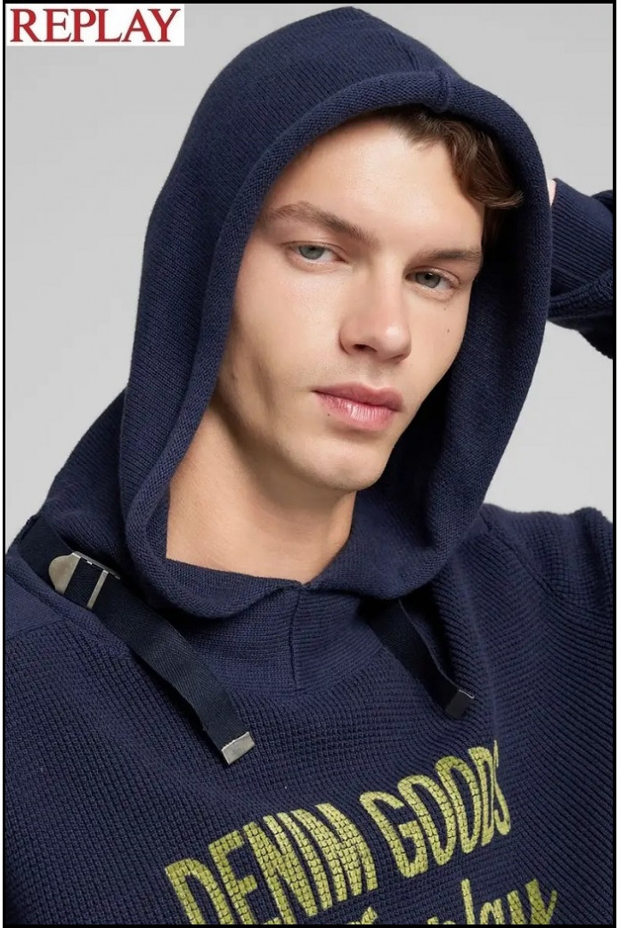 JERSEY CON CAPUCHA Y ESTAMPADO REPLAY