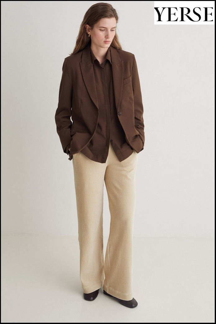 PANTALÓN ANCHO PANA BEIG YERSE