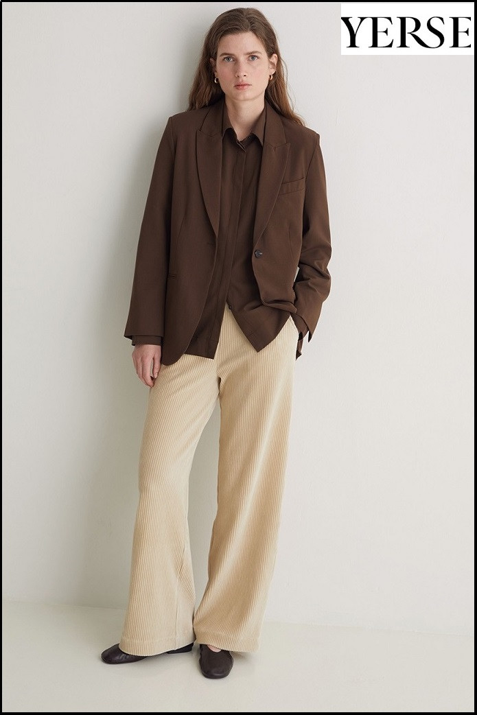 PANTALÓN ANCHO PANA BEIG YERSE