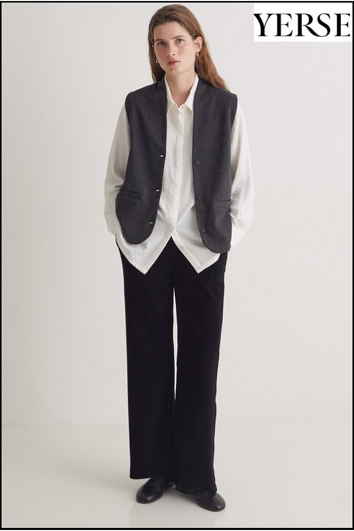 PANTALÓN ANCHO PANA NEGRO YERSE