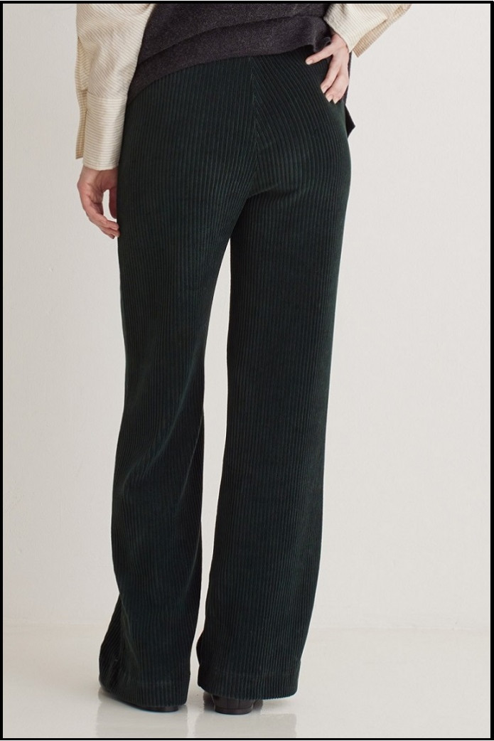 PANTALÓN ANCHO PANA VERDE YERSE