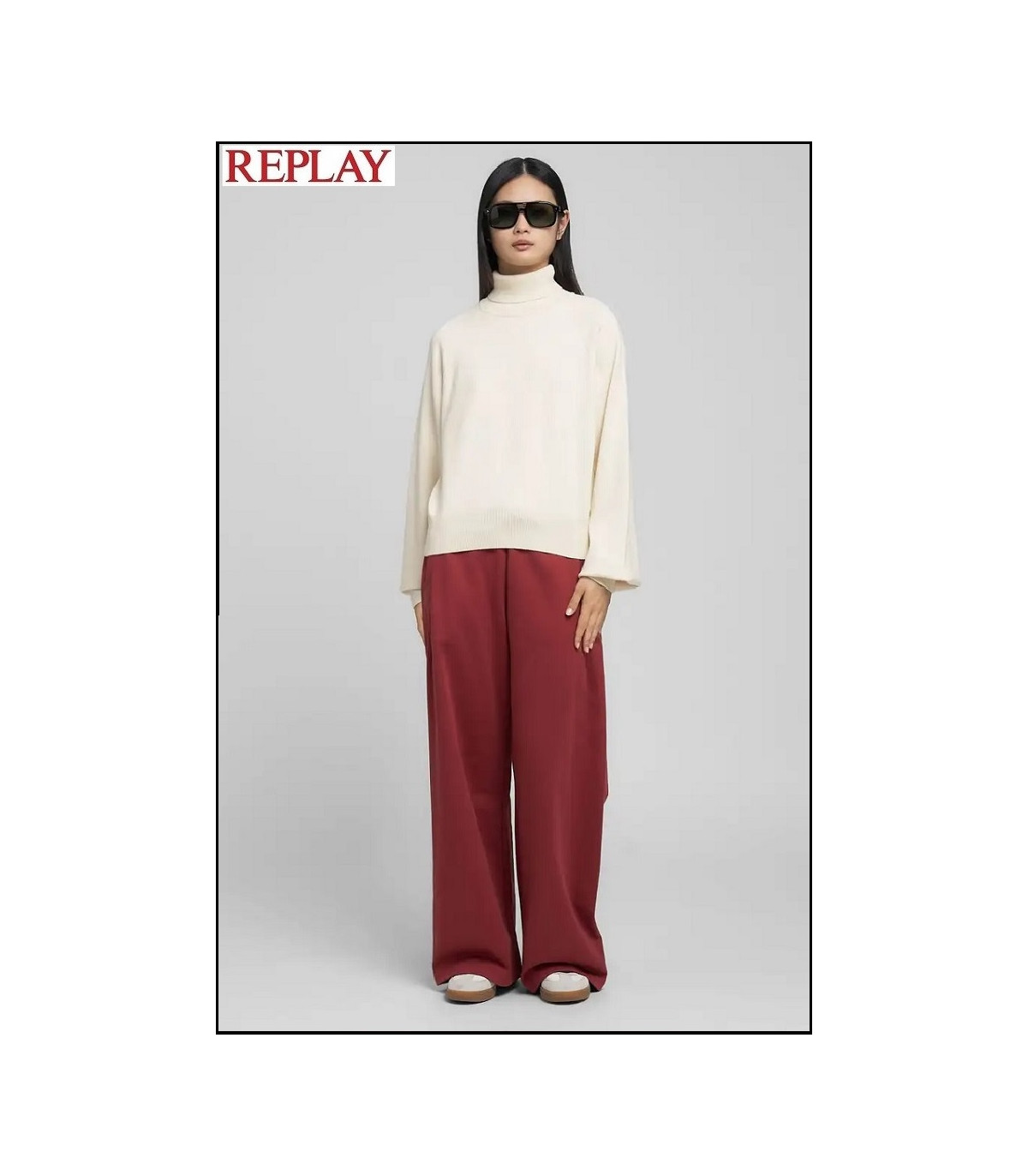 JERSEY DE CUELLO ALTO BEIG REPLAY