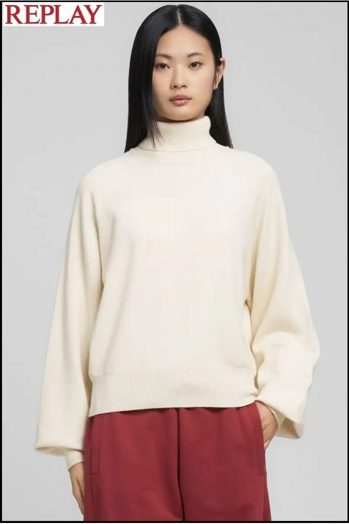 JERSEY DE CUELLO ALTO BEIG REPLAY