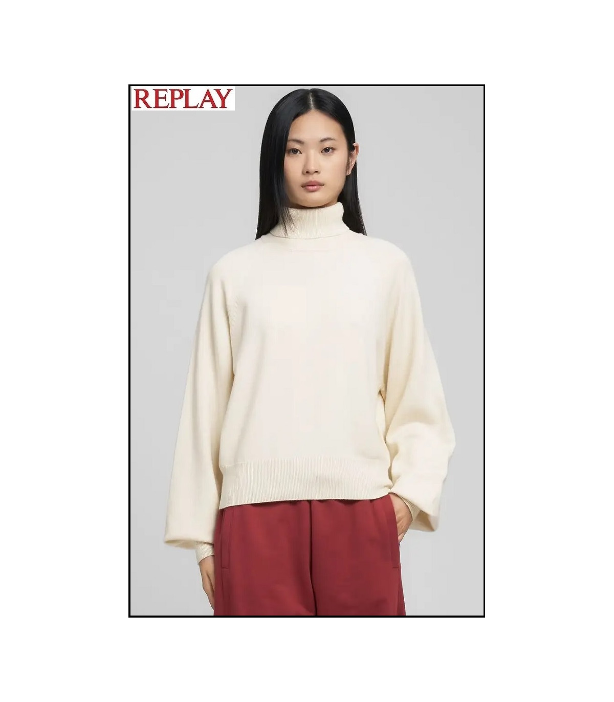 JERSEY DE CUELLO ALTO BEIG REPLAY