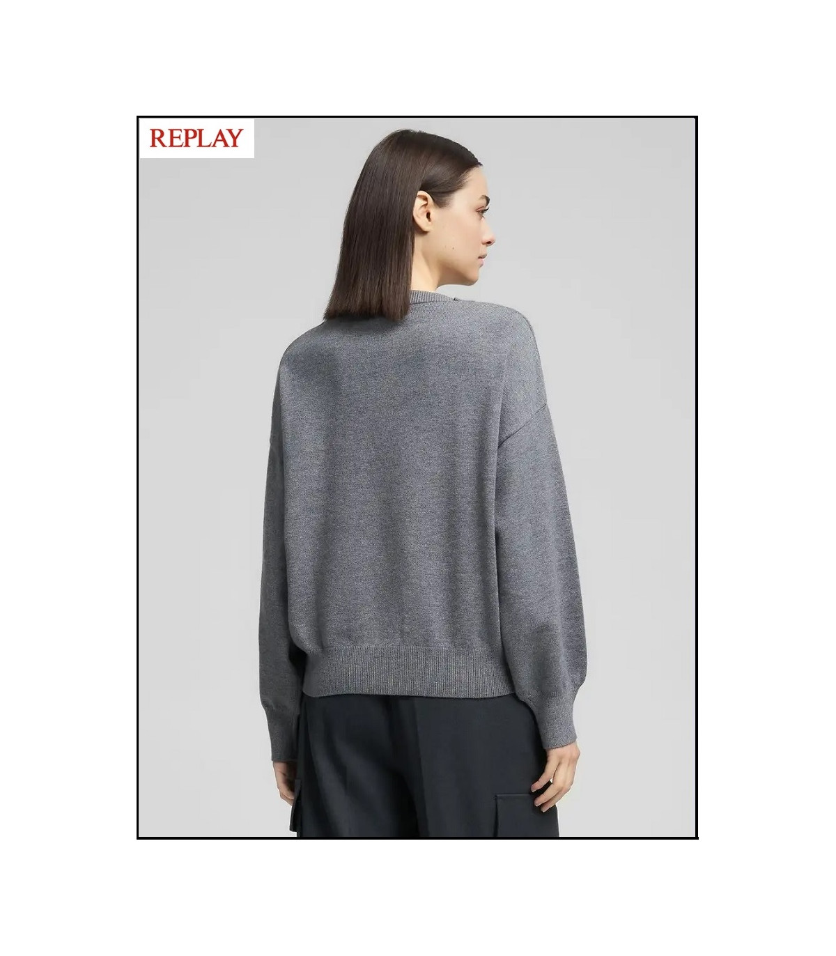 JERSEY CUELLO REDONDO GRIS REPLAY