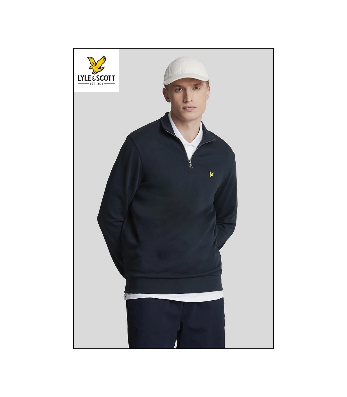 SUDADERA CON CREMALLERA AZUL LYLE & SCOTT
