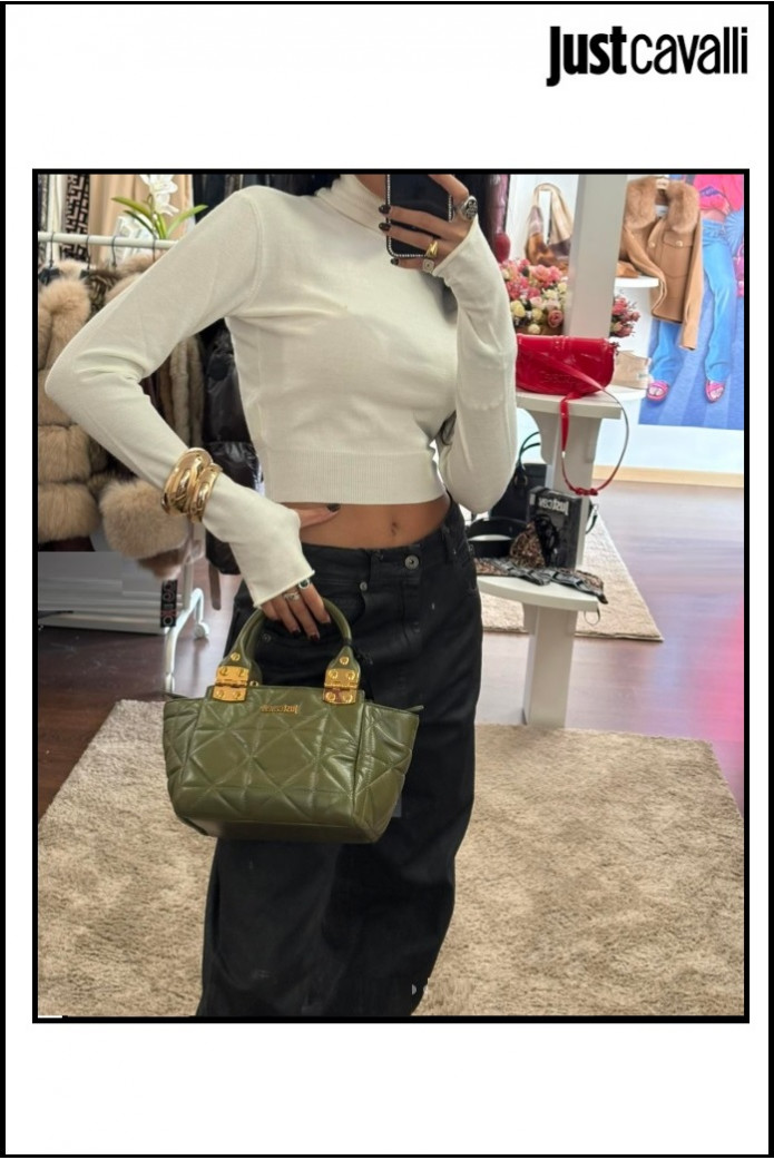 BOLSO ACOLCHADO VERDE MILITAR JUST CAVALLI