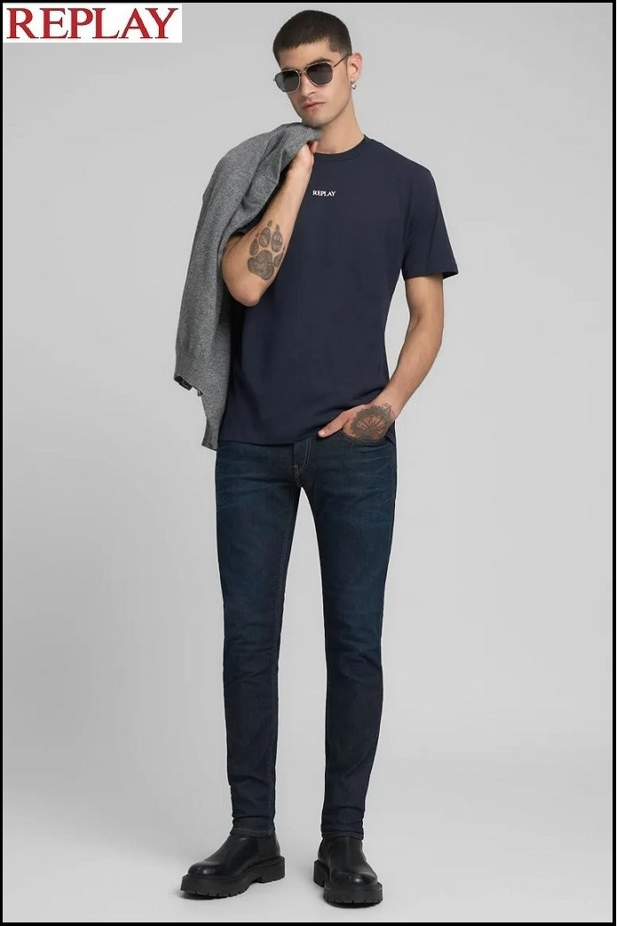 VAQUEROS SLIM FIT ANBASS DARK BLUE REPLAY