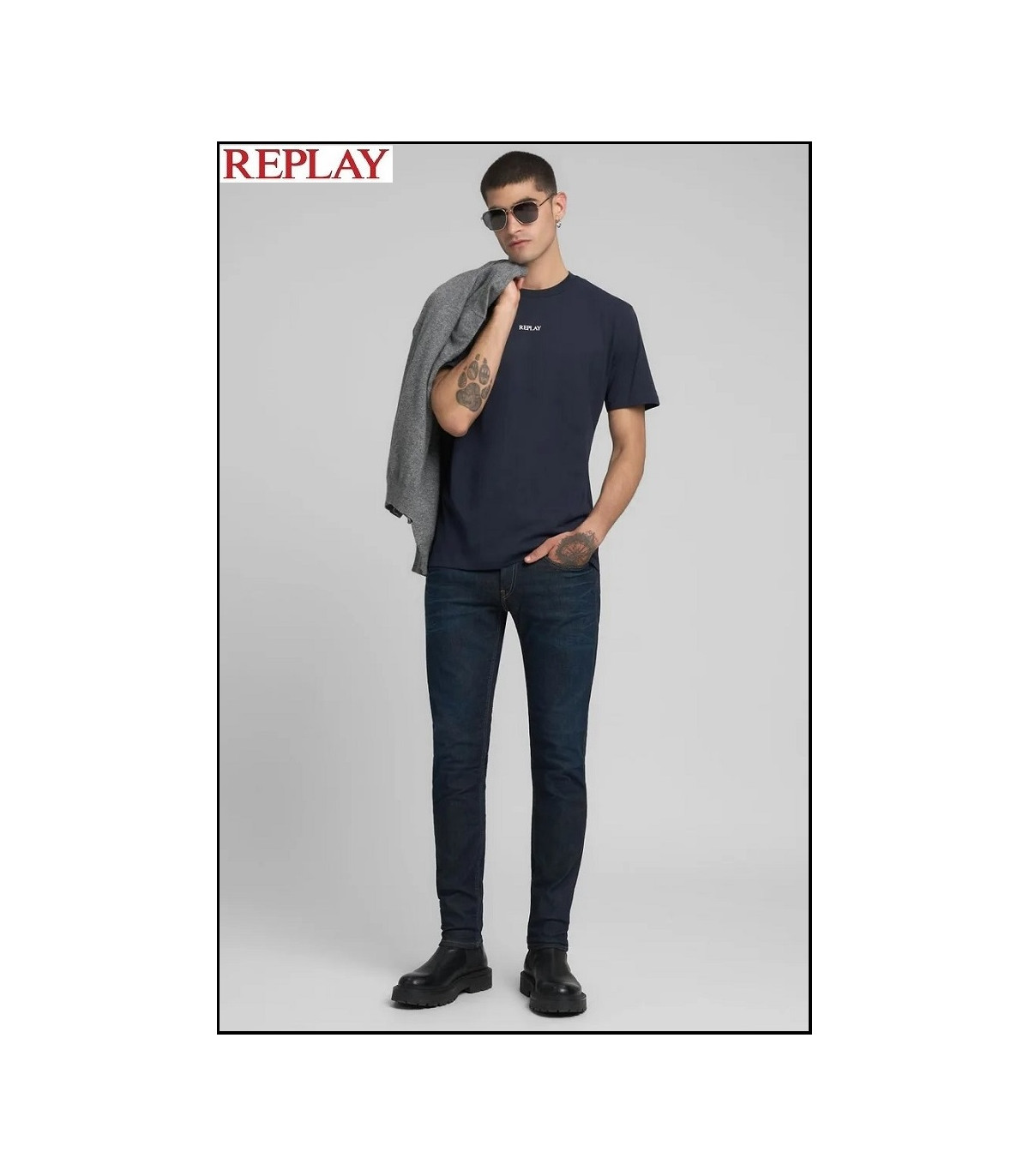 VAQUEROS SLIM FIT ANBASS DARK BLUE REPLAY