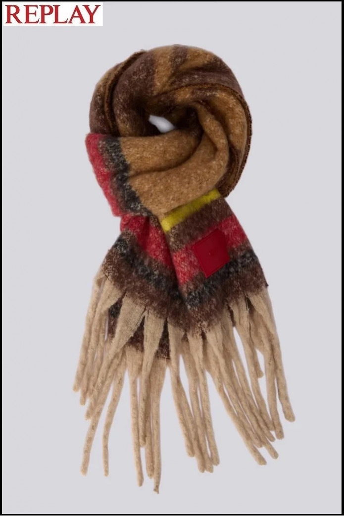 BUFANDA CON MOTIVO A RAYAS REPLAY