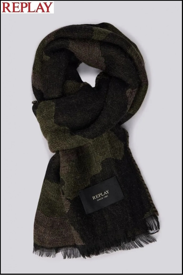 BUFANDA DE CAMUFLAJE DESHILACHADA REPLAY