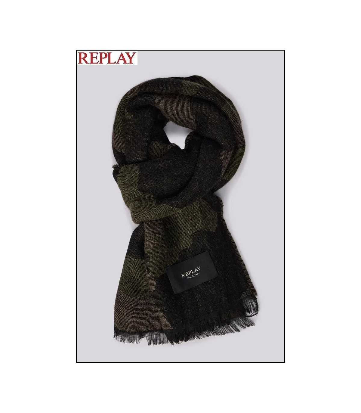 BUFANDA DE CAMUFLAJE DESHILACHADA REPLAY