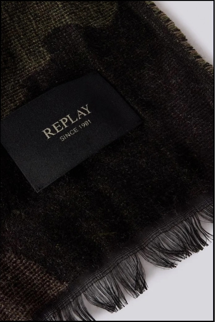 BUFANDA DE CAMUFLAJE DESHILACHADA REPLAY