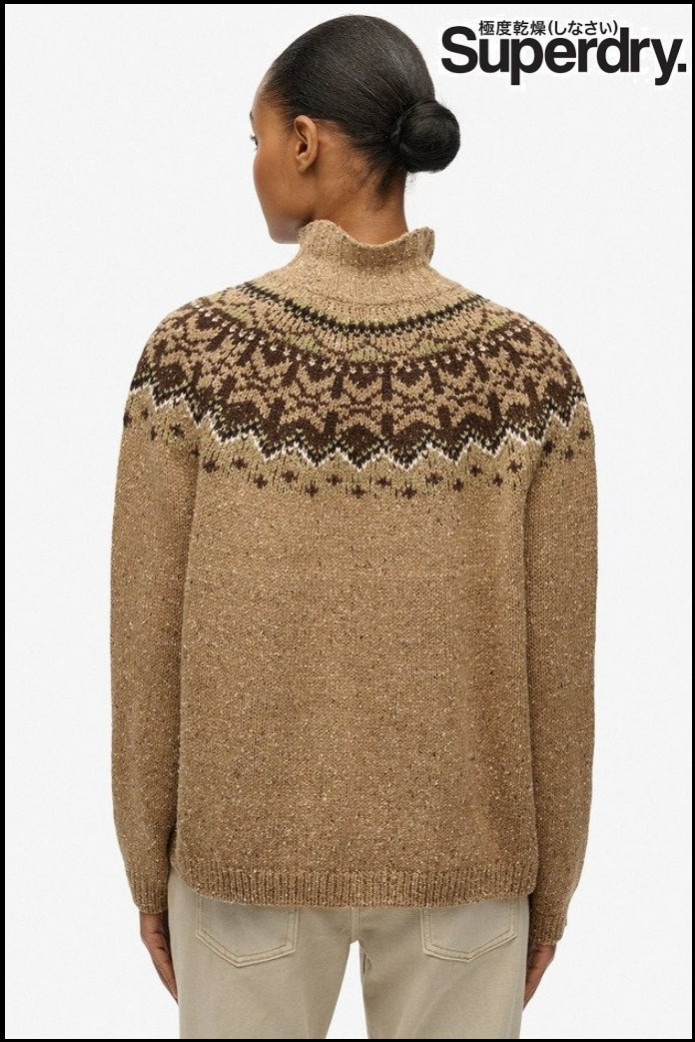 JERSEY CUELLO ALTO TOSTADO FAIRISLE SUPERDRY