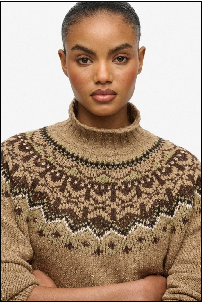 JERSEY CUELLO ALTO TOSTADO FAIRISLE SUPERDRY