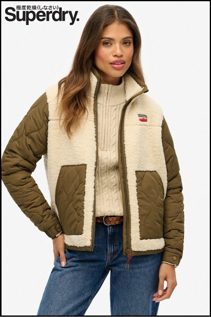 CHAQUETA HÍBRIDA DE BORREGUITO SUPERDRY