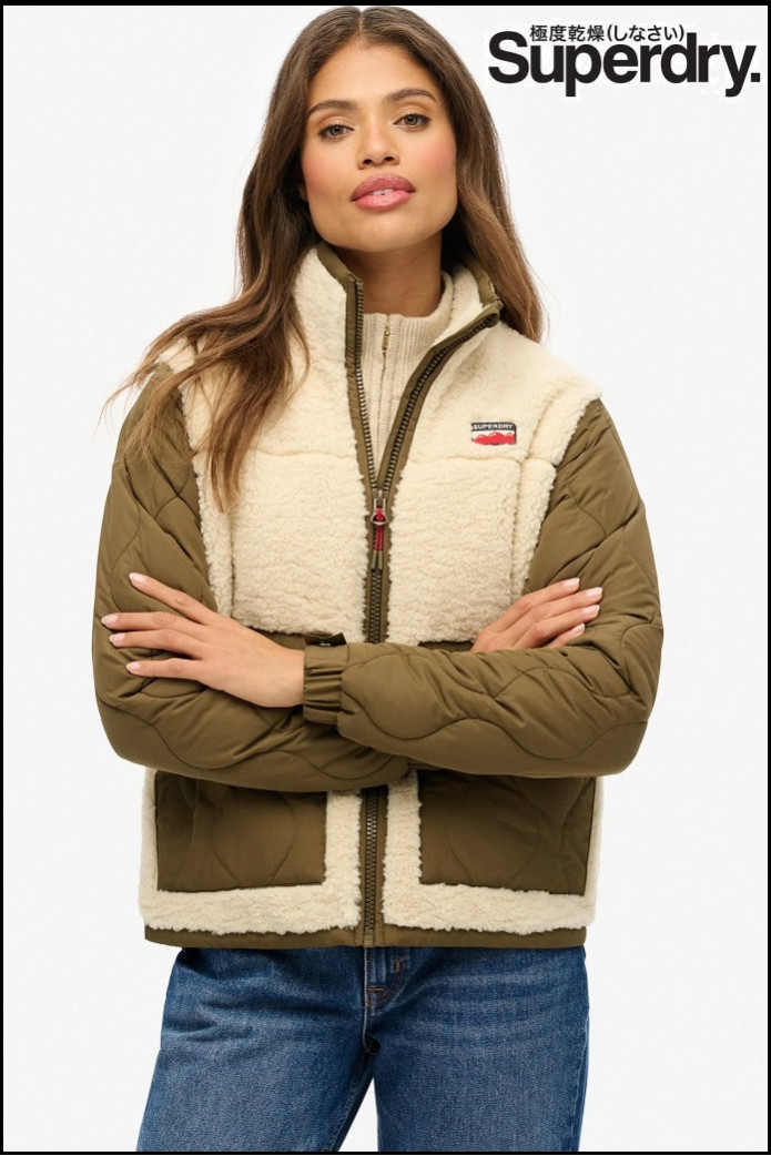 CHAQUETA HÍBRIDA DE BORREGUITO SUPERDRY