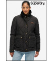 CHAQUETA ACOLCHADA CON RIBETE DE PANA NEGRA SUPERDRY