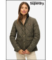CHAQUETA ACOLCHADA CON RIBETE DE PANA VERDE SUPERDRY