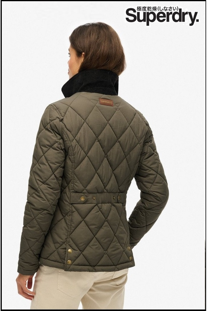 CHAQUETA ACOLCHADA CON RIBETE DE PANA VERDE SUPERDRY