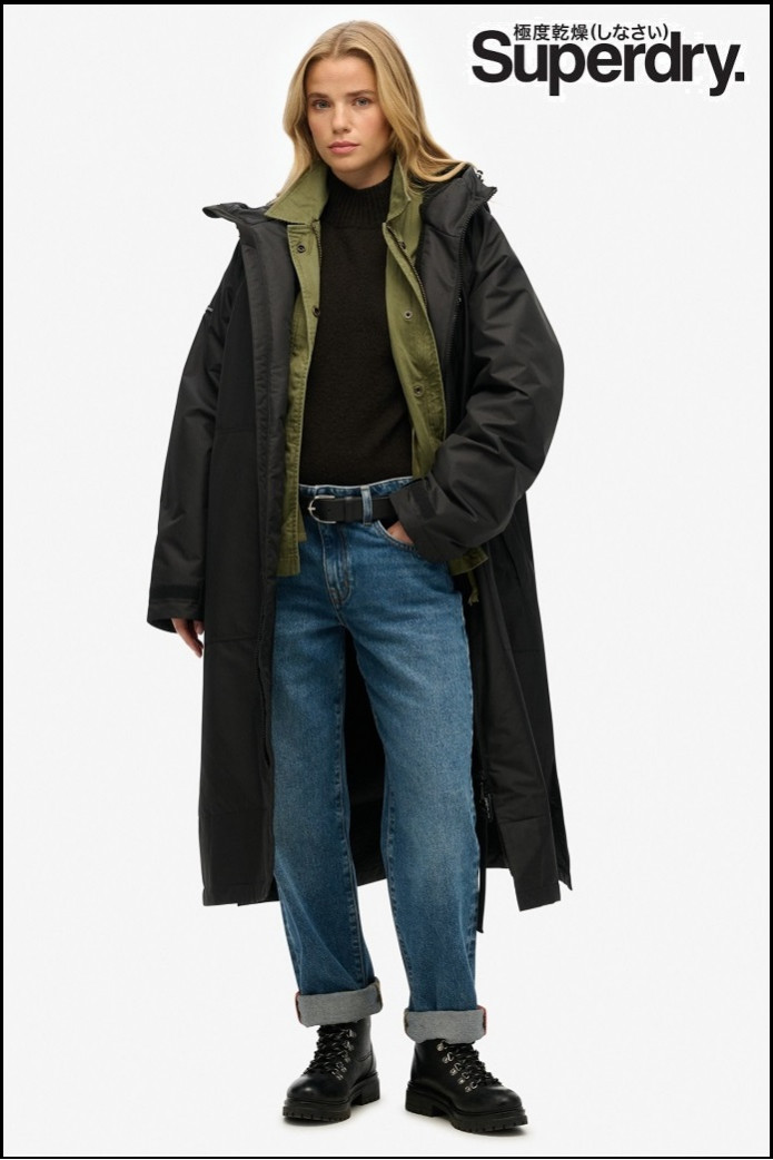 PARKA NEGRA SUPERDRY