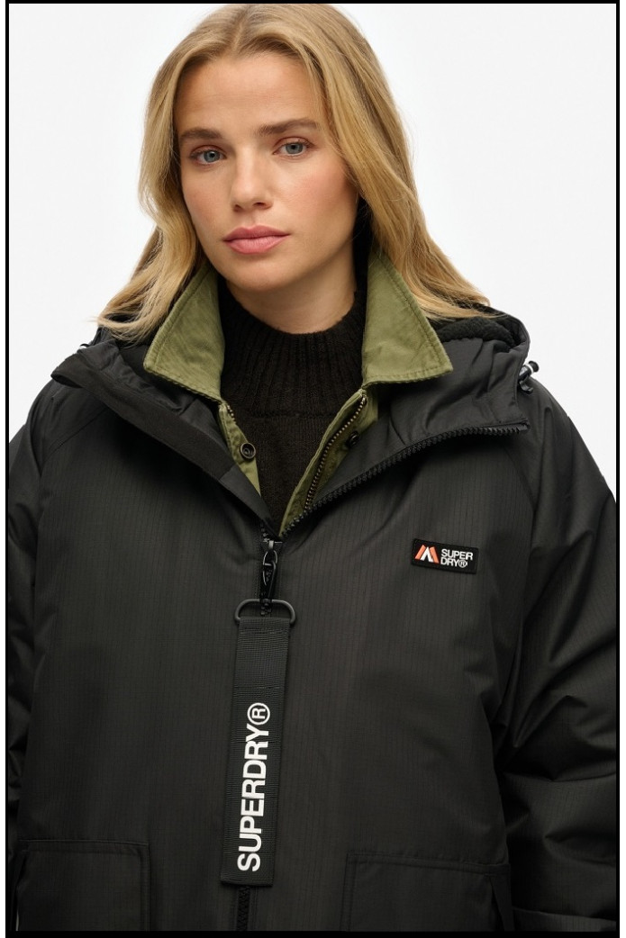 PARKA NEGRA SUPERDRY