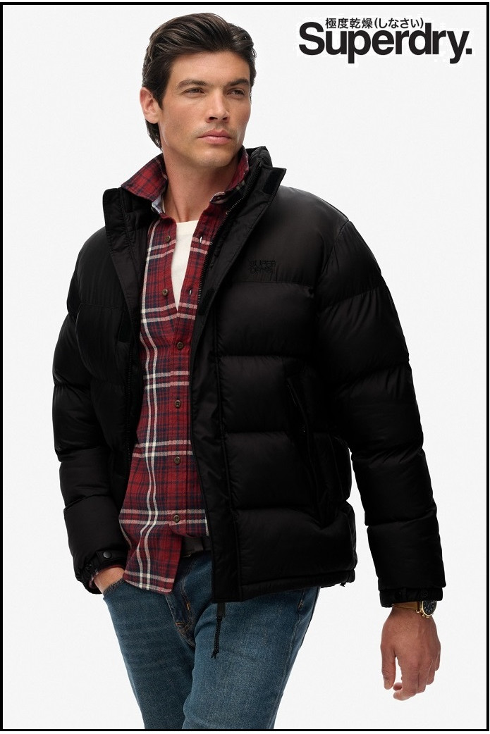 CHAQUETA ACOLCHADA TECH NEGRA SUPERDRY