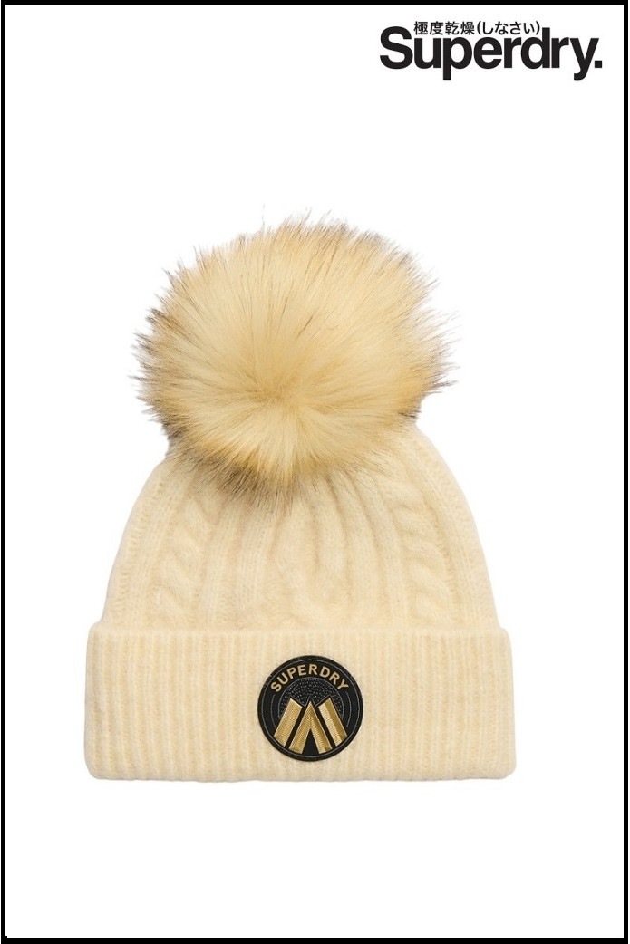 GORRO PUNTO TRENZADO BEIG SUPERDRY