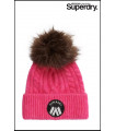 GORRO PUNTO TRENZADO ROSA MAGENTA SUPERDRY