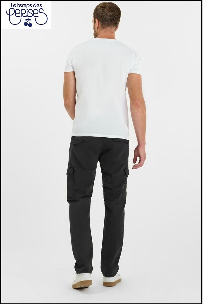 PANTALÓN CARGO NEGRO LE TEMPS CERISES