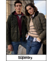 CHAQUETA ACOLCHADA CON RIBETE DE PANA VERDE SUPERDRY