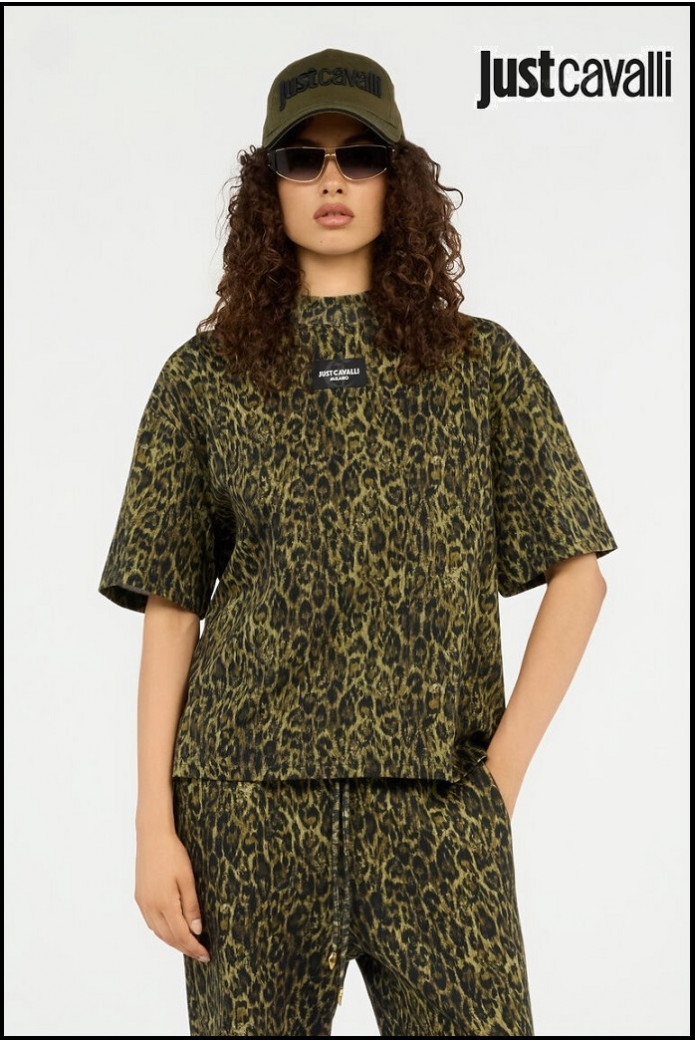 GORRA BASEBALL VERDE LOGO NEGRO JUST CAVALLI