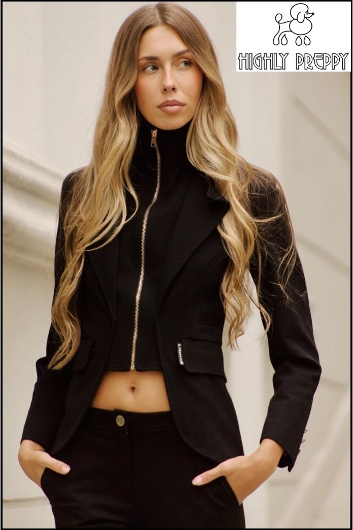 CHAQUETA PUNTO CHALECO NEGRA ESCUDO