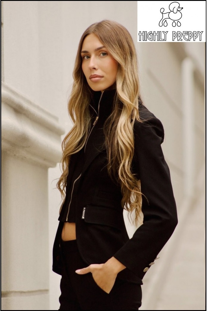 CHAQUETA PUNTO CHALECO NEGRA ESCUDO