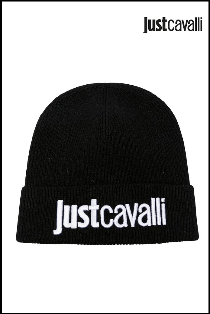 GORRO NEGRO LOGO BLANCO JUST CAVALLI