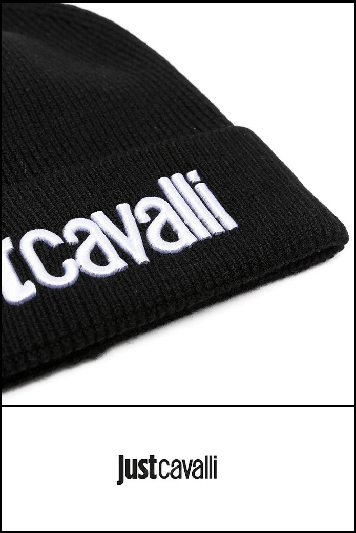 GORRO NEGRO LOGO BLANCO JUST CAVALLI