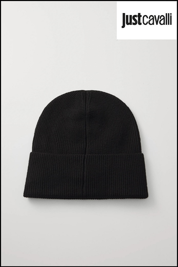 GORRO NEGRO LOGO DORADO JUST CAVALLI