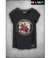 CAMISETA DE MUJER FIGHT NEGRO DESGASTADO LA SAL