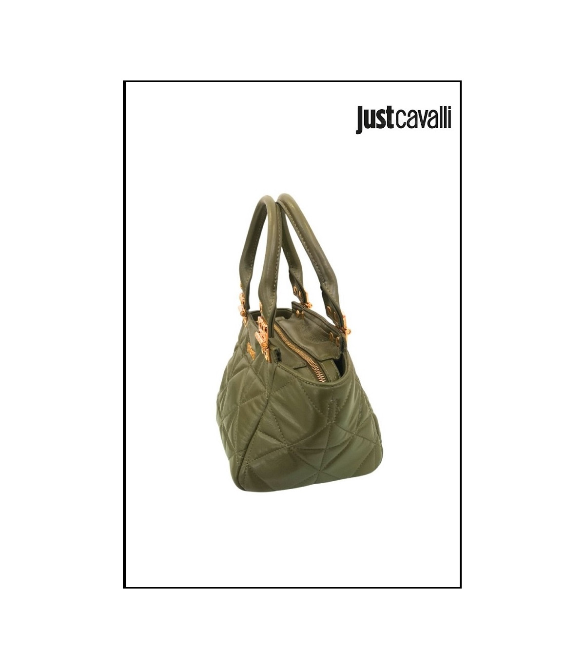 BOLSO ACOLCHADO VERDE MILITAR JUST CAVALLI