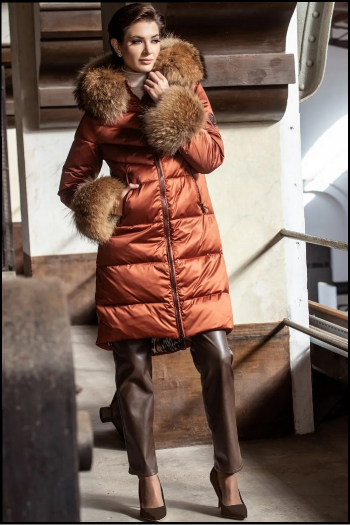 PLUMÍFERO LARGO MARRÓN LOCO LUXO