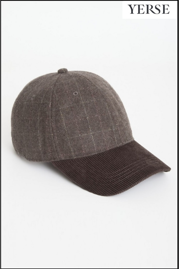 GORRA DE PANA Y FRANELA MARRÓN YERSE