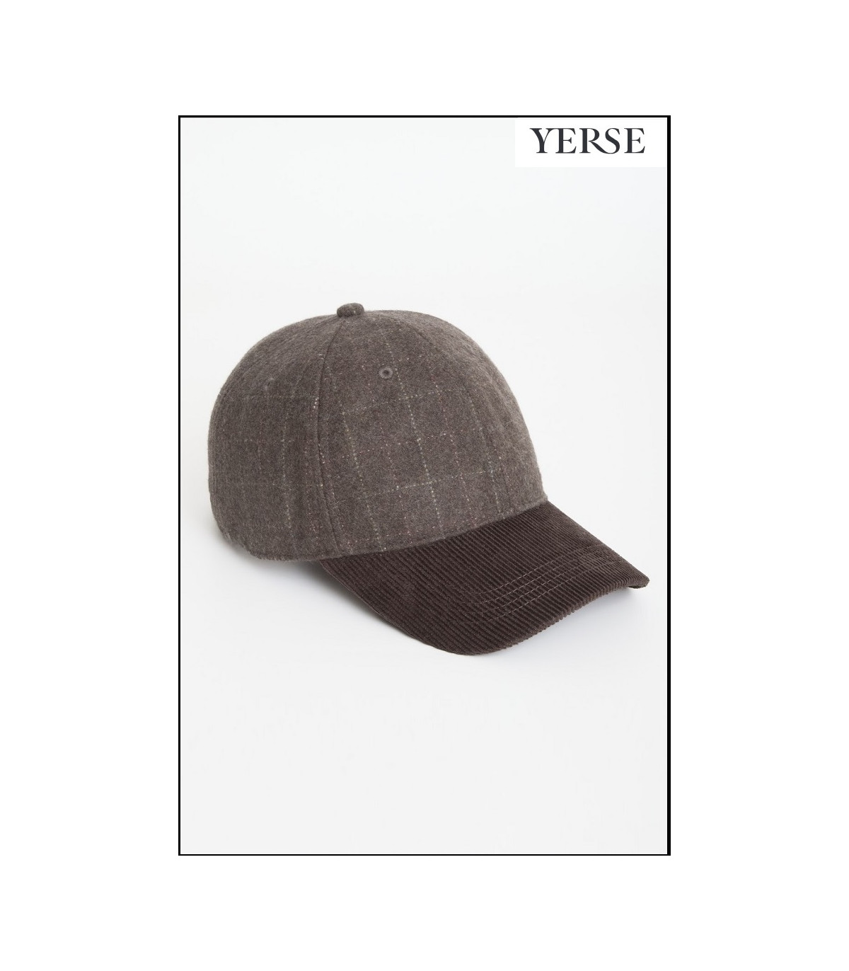 GORRA DE PANA Y FRANELA MARRÓN YERSE