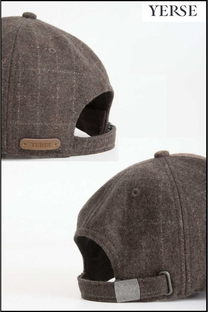 GORRA DE PANA Y FRANELA MARRÓN YERSE