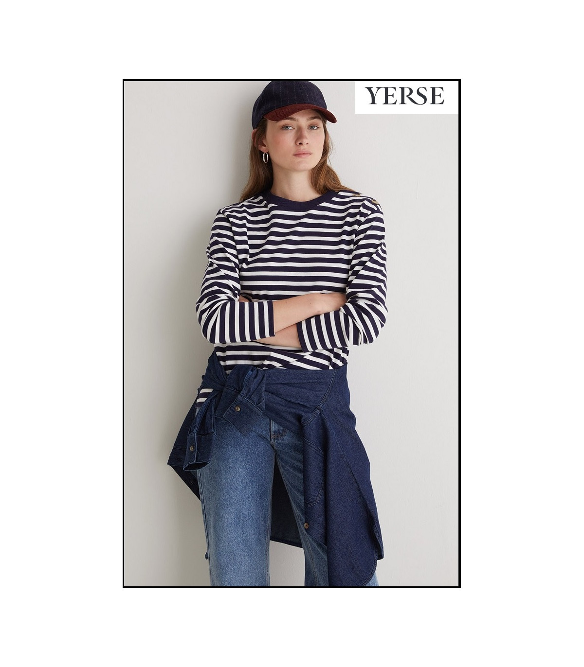 GORRA DE PANA Y FRANELA AZUL MARINO YERSE